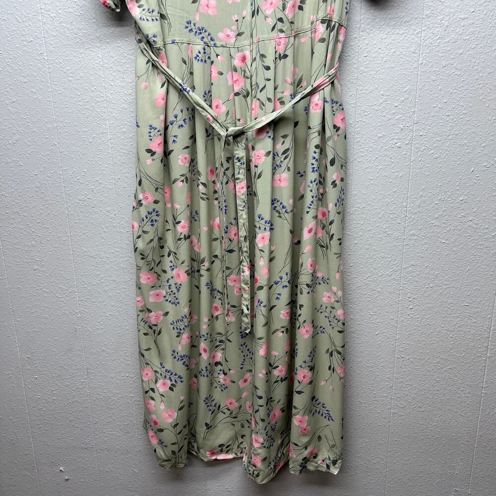 Erika Short Sleeve Floral Midi Dress Womens 2X Church Modest Cottagecore Fairy - Picture 11 of 14